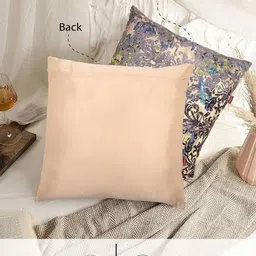 Tesmare Beige & Grey Set of 2 Abstract Velvet Square Cushion Covers image 3