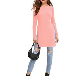 SHOPONBIT Women Round Neck Longline Top-image-15