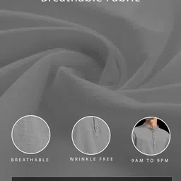 EdinWolf Men Solid Mandarin Collar Long Sleeves Regular Straight Kurta image 3