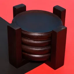 Zunaldo Brown Wooden Coaster with Stand-picture-33