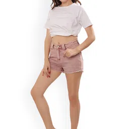 THIRD QUADRANT Women High-Rise Denim Outdoor Shorts image 3