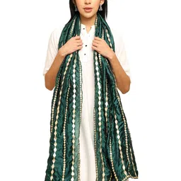URBAN KANYA Geometric Embroidered Gotta Patti Silk Dupatta image 3