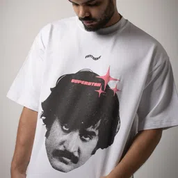 FiftyEight People and Places Puff Printed Drop-Shoulder Sleeves Cotton Relaxed Fit T-shirt-picture-14