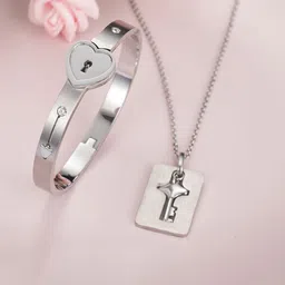 The Roadster Lifestyle Co Silver Plated Cubic Zirconia Studded Jewellery Set-picture-12