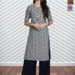 HERE&NOW Selection Of 3 Ethnic Motifs Printed Round Neck Straight Kurta-picture-24