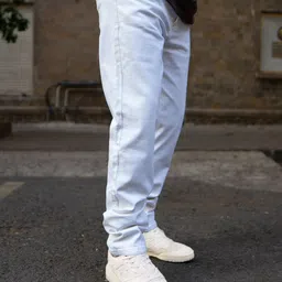 Powerlook Men White Regular Fit Denim image 4