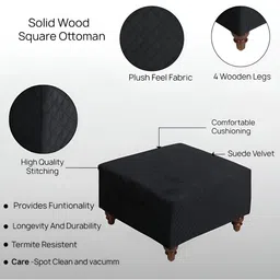 GLOBALLY INDIAN Black & Brown Square Puff Ottoman-image-87