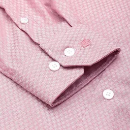 Louis Philippe Pure Cotton Self Design Classic Fit Textured Formal Shirt image 5