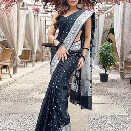 Anjaneya Sarees Woven Design Zari Silk Blend Banarasi Saree-picture-16