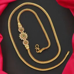 Princy Enterprise Brass Gold-Plated Stone Studded Necklace-picture-34