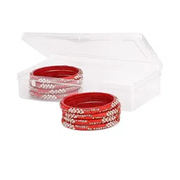 SOMIL Set Of 12 Artificial Stones and Beads Glass Bangles image 4