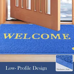 Kuber Industries Set Of 6 Blue & Brown Anti-Skid Doormats image 5