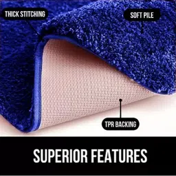 CROWN MATTINGS Blue 1400 GSM Microfibre Bath Rugs image 3