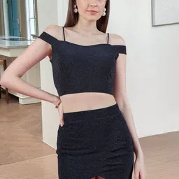 DressBerry Embellished Off-Shoulder Neck Top With Skirts Co-Ords-picture-27