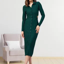 R.Code by The Roadster Life Co. Women Cut-Out Bodycon Midi Dress-picture-26