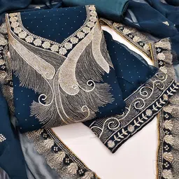 LeeliPeeri Designer Embroidered Unstitched Dress Material-picture-36