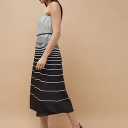 CODE by Lifestyle Women Striped Square Neck A-Line Midi Dress image 4
