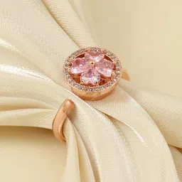 SALTY Pack of 2 Women Esme Crystal Pink Floral Spinner Ring-picture-20