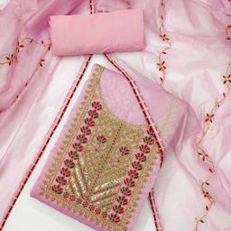 LeeliPeeri Designer Embroidered Unstitched Dress Material-picture-10