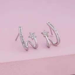 Kushal's Fashion Jewellery Rhodium-Plated Zircon Classic Trendy Studs Earrings-picture-25