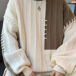 StyleCast x Revolte Colourblocked Round Neck Longline Pullover image 2