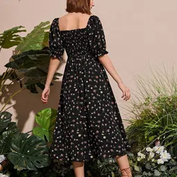 White World Girls Floral Printed Fit & Flare Maxi Dress image 2