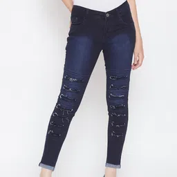Nifty Women Blue Cotton Skinny Fit Mid-Rise Jeans-picture-26