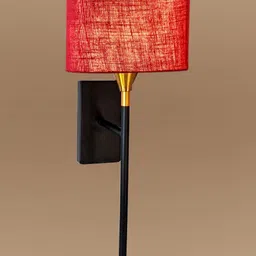 Devansh Maroon & Red Textured Metal Cylinder Shaped Wall Lamp image 5