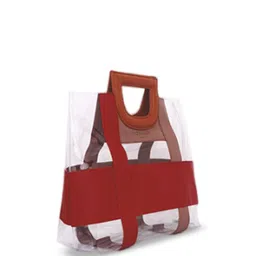 VOYAGER PARIS Ella Semi-Clear Colourblocked Structured Waterproof Large Beach Bag image 2