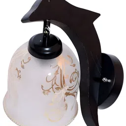 KINIS Black & White Printed Wooden Quirky Bell Shaped Wall Lamp image 2