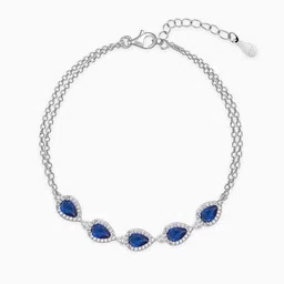 GIVA Women 925 Silver Rhodium-Plated Cubic Zirconia Studded Wraparound Drop Bracelet image 5