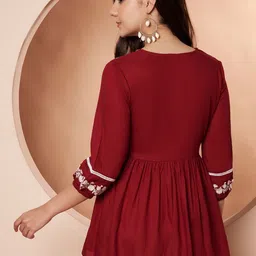 RANGMAYEE Embellished Embroidered Ethnic Peplum Top image 3