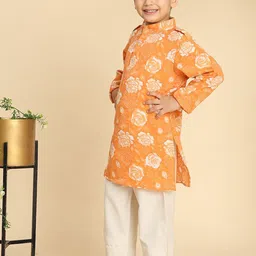 Cutiekins Boys Floral Printed Regular Kurta with Pyjamas image 5