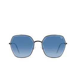 Woggles Unisex Blue Lens & Black Oversized Sunglasses with image 5