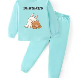 BLUSHES Kids Graphic Printed Round Neck Pure Cotton T-shirt With Joggers-image-26