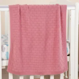CLAP Pink & Pink Geometric Woollen Heavy Winter 350 GSM Blanket image 3
