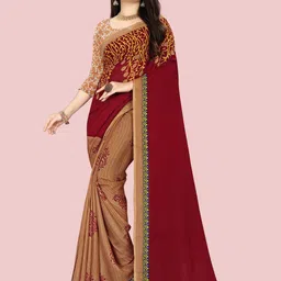 Moda Rapido Floral Printed Half and Half Saree-image-38