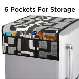 E-Retailer 4-Pcs Black & Grey Printed Appliance covers image 3