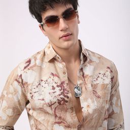 VASTRADO Men Classic Slim Fit Floral Opaque Printed Casual Shirt-picture-7