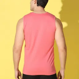 WOOSTRO Pack Of 2 Printed Combed Cotton Gym Vests -VWS26(PLAIN PEACH)(RUN PEACH) image 5