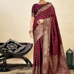 KALINI Ethnic Motifs Woven Design Zari Banarasi Saree-picture-29