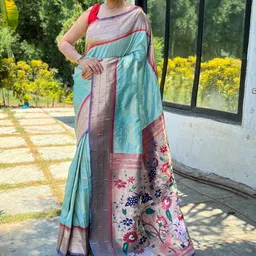 Rare Bello Woven Design Pure Silk Handloom Saree-picture-55