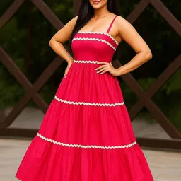 MOD APPARELS Ruffled A-Line Maxi Dress-image-0