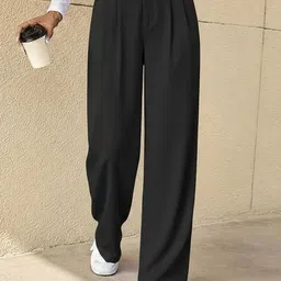 ORIEX THE ORIGINAL FASHION Women Smart Wide Leg High-Rise Pleated Trousers-image-47