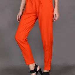 Pittra4ever Women Solid Comfort Regular Fit Trousers-picture-12