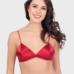 Luella Women Satin Wire Free Plunge Bra-image-95