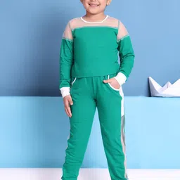 Baawri Girls Round Neck Pure Cotton T-shirt With Joggers-image-96