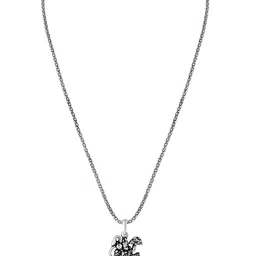 Mahi Rhodium-Plated Oval Pendants with Chains image 3