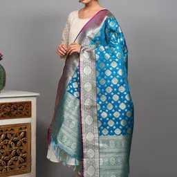 Exotic India Woven Design Art Silk Dupatta with Zari image 4