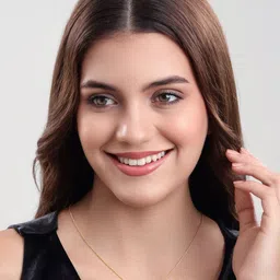 MALENA Gold-Plated Crystals Studded Evil Eye Pendant With Chain image 2